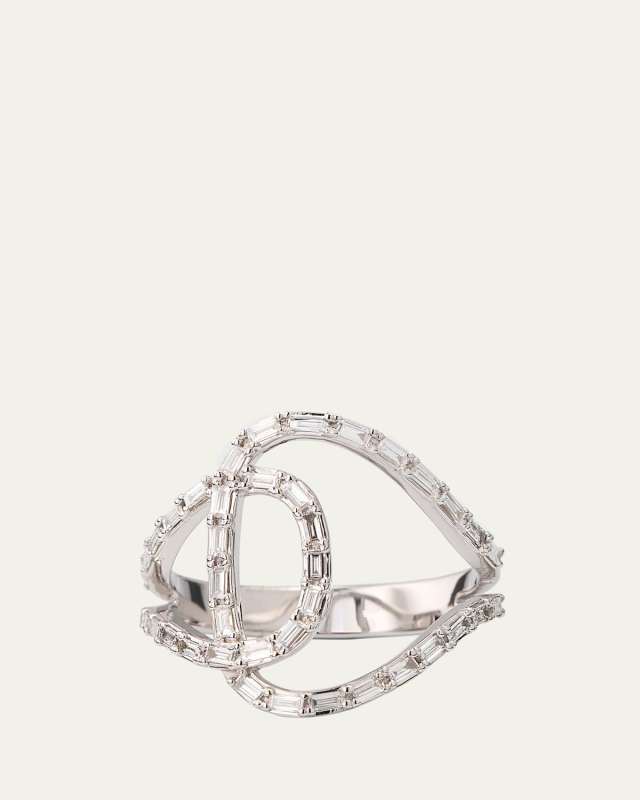 14K Gold Baguette Diamond Illuminating Ring